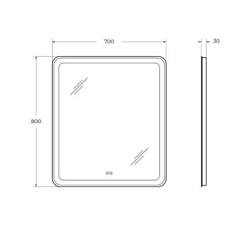 Зеркало Cezares 70х80 CZR-SPC-MC-700-800-RGB-TCH с подсветкой